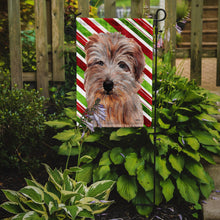 Load image into Gallery viewer, Norfolk Terrier Candy Cane Christmas Garden Flag - Outdoor Decorative Yard Flag