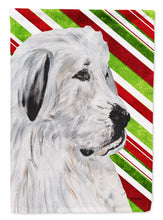 Load image into Gallery viewer, Great Pyrenees Candy Cane Christmas Flag Canvas House Size SC9810CHF