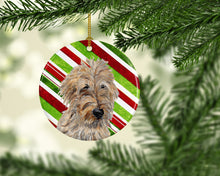Load image into Gallery viewer, Golden Doodle 2 Candy Cane Christmas Ornament - Round Ceramic Ornament – Artist-Designed Keepsake Decoration SC9811CO1