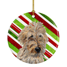 Load image into Gallery viewer, Golden Doodle 2 Candy Cane Christmas Ornament - Round Ceramic Ornament – Artist-Designed Keepsake Decoration SC9811CO1