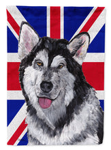 Load image into Gallery viewer, Alaskan Malamute with English Union Jack British Flag Garden Flag - Outdoor Decorative Yard Flag SC9815GF