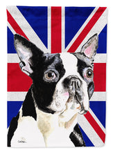 Load image into Gallery viewer, Boston Terrier with English Union Jack British Flag Garden Flag – Decorative Outdoor Yard Flag SC9816GF