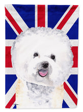 Load image into Gallery viewer, Bichon Frise with English Union Jack British Flag Flag Canvas House Size SC9818CHF