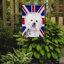 Load image into Gallery viewer, Bichon Frise with English Union Jack British Flag Garden Flag - Outdoor Decorative Yard Flag