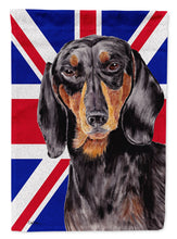 Load image into Gallery viewer, Dachshund with English Union Jack British Flag Flag Canvas House Size SC9820CHF