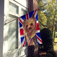 Load image into Gallery viewer, Yorkie with English Union Jack British Flag Flag Canvas House Size SC9822CHF