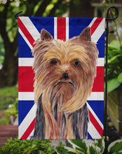 Load image into Gallery viewer, Yorkie with English Union Jack British Flag Garden Flag - Outdoor Decorative Yard Flag SC9822GF