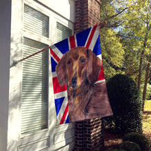 Load image into Gallery viewer, Dachshund with English Union Jack British Flag Flag Canvas House Size SC9825CHF