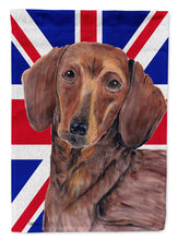 Load image into Gallery viewer, Dachshund with English Union Jack British Flag Flag Canvas House Size SC9825CHF