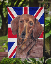Load image into Gallery viewer, Dachshund with English Union Jack British Flag Garden Flag - Outdoor Decorative Yard Flag