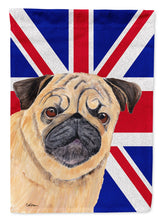 Load image into Gallery viewer, Pug with English Union Jack British Flag Flag Canvas House Size SC9828CHF