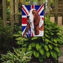 Load image into Gallery viewer, Basset Hound with English Union Jack British Flag Garden Flag - Outdoor Decorative Yard Flag SC9829GF