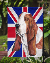 Load image into Gallery viewer, Basset Hound with English Union Jack British Flag Garden Flag - Outdoor Decorative Yard Flag SC9829GF