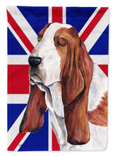 Load image into Gallery viewer, Basset Hound with English Union Jack British Flag Garden Flag - Outdoor Decorative Yard Flag SC9829GF