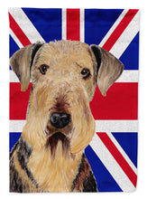 Load image into Gallery viewer, Airedale with English Union Jack British Flag Garden Flag - Outdoor Decorative Yard Flag