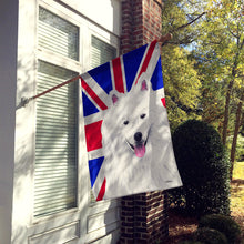 Load image into Gallery viewer, American Eskimo with English Union Jack British Flag Flag Canvas House Size SC9836CHF