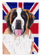 Load image into Gallery viewer, Saint Bernard with English Union Jack British Flag Garden Flag - Outdoor Decorative Yard Flag SC9839GF