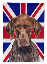 Load image into Gallery viewer, German Shorthaired Pointer with English Union Jack British Flag Garden Flag - Outdoor Decorative Yard Flag SC9852GF
