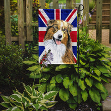 Load image into Gallery viewer, Australian Shepherd with English Union Jack British Flag Garden Flag - Outdoor Decorative Yard Flag