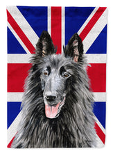 Load image into Gallery viewer, Belgian Sheepdog with English Union Jack British Flag Garden Flag - Outdoor Decorative Yard Flag SC9855GF