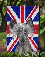 Load image into Gallery viewer, Chinese Crested with English Union Jack British Flag Garden Flag - Outdoor Decorative Yard Flag SC9857GF
