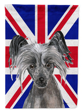 Load image into Gallery viewer, Chinese Crested with English Union Jack British Flag Garden Flag - Outdoor Decorative Yard Flag SC9857GF
