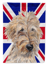 Load image into Gallery viewer, Golden Doodle with English Union Jack British Flag Flag Canvas House Size SC9859CHF