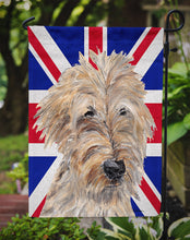 Load image into Gallery viewer, Golden Doodle with English Union Jack British Flag Garden Flag – Decorative Outdoor Yard Flag SC9859GF