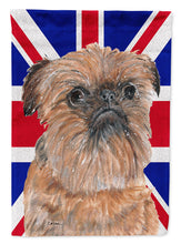 Load image into Gallery viewer, Brussels Griffon with Engish Union Jack British Flag Garden Flag - Outdoor Decorative Yard Flag