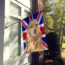 Load image into Gallery viewer, Buff Cocker Spaniel with Engish Union Jack British Flag Flag Canvas House Size SC9866CHF