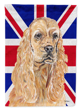 Load image into Gallery viewer, Buff Cocker Spaniel with Engish Union Jack British Flag Garden Flag – Decorative Outdoor Yard Flag SC9866GF