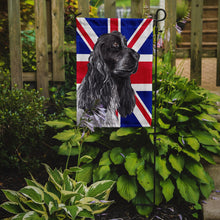 Load image into Gallery viewer, Black Cocker Spaniel with Engish Union Jack British Flag Garden Flag - Outdoor Decorative Yard Flag SC9868GF