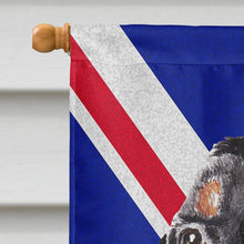 Load image into Gallery viewer, Black and Tan Coonhound with Engish Union Jack British Flag Flag Canvas House Size SC9869CHF