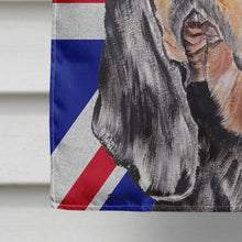 Load image into Gallery viewer, Black and Tan Coonhound with Engish Union Jack British Flag Flag Canvas House Size SC9869CHF