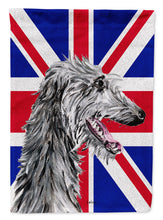 Load image into Gallery viewer, Scottish Deerhound with English Union Jack British Flag Garden Flag - Outdoor Decorative Yard Flag SC9871GF