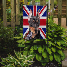 Load image into Gallery viewer, German Pinscher with English Union Jack British Flag Garden Flag - Outdoor Decorative Yard Flag SC9872GF