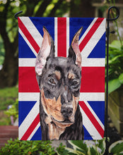 Load image into Gallery viewer, German Pinscher with English Union Jack British Flag Garden Flag - Outdoor Decorative Yard Flag SC9872GF