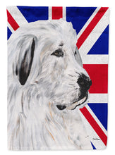Load image into Gallery viewer, Great Pyrenees with English Union Jack British Flag Flag Canvas House Size SC9873CHF