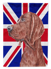 Load image into Gallery viewer, Redbone Coonhound with English Union Jack British Flag Flag Canvas House Size SC9880CHF