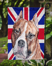 Load image into Gallery viewer, Staffordshire Bull Terrier Staffie with English Union Jack British Flag Garden Flag - Outdoor Decorative Yard Flag SC9883GF
