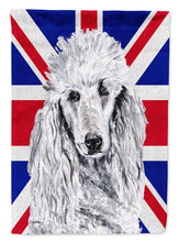 Load image into Gallery viewer, White Standard Poodle with English Union Jack British Flag Garden Flag - Outdoor Decorative Yard Flag SC9884GF