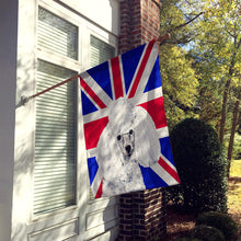 Load image into Gallery viewer, White Toy Poodle with English Union Jack British Flag Flag Canvas House Size SC9886CHF