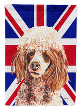 Load image into Gallery viewer, Red Miniature Poodle with English Union Jack British Flag Flag Canvas House Size SC9888CHF