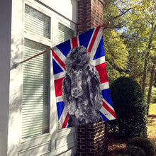 Load image into Gallery viewer, Black Standard Poodle with English Union Jack British Flag Flag Canvas House Size SC9889CHF