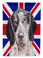 Load image into Gallery viewer, Blue Tick Coonhound with English Union Jack British Flag Garden Flag - Outdoor Decorative Yard Flag