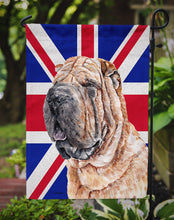 Load image into Gallery viewer, Shar Pei with English Union Jack British Flag Garden Flag - Outdoor Decorative Yard Flag