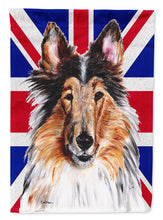 Load image into Gallery viewer, Collie with English Union Jack British Flag Garden Flag - Outdoor Decorative Yard Flag SC9893GF