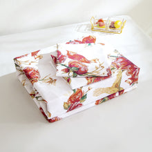 Load image into Gallery viewer, Tache Floral Hummingbirds Burgundy White Vintage Rose Garden Reversible Duvet Cover (SD-7676)