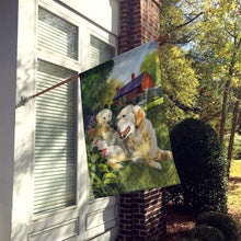 Load image into Gallery viewer, Yellow Labradors by Don Squires Flag Canvas House Size SDSQ0431CHF