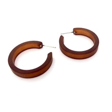 Load image into Gallery viewer, Mahogany Brown Frosted Small Classic Hoop Earrings